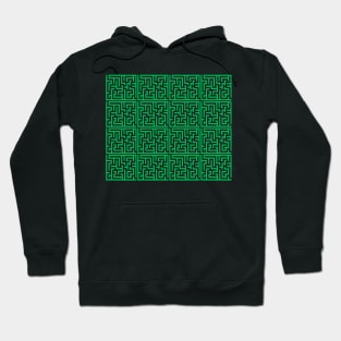 Green Ink Labyrinth Outlined in Black Ink Hoodie